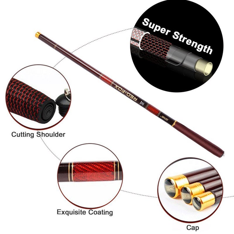 Goture Telescopic Tenkara Fishing Rod Collapsible Crappie Rods 1 Piece Portable Hand Fishing Poles Carbon Fiber Telescoping Stream Ultralight Inshore Carp Bamboo Pole Bass Trout 12 15 18 20 21 24Ft - Image 5